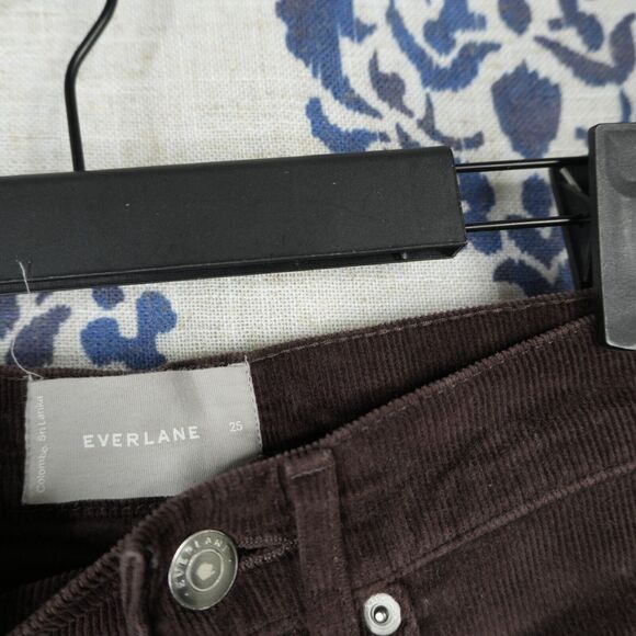 Everlane Womens Jeans Baby Cord Cheeky Pant Sz 25 Corduroy Crop Espresso Brown - Picture 3 of 9